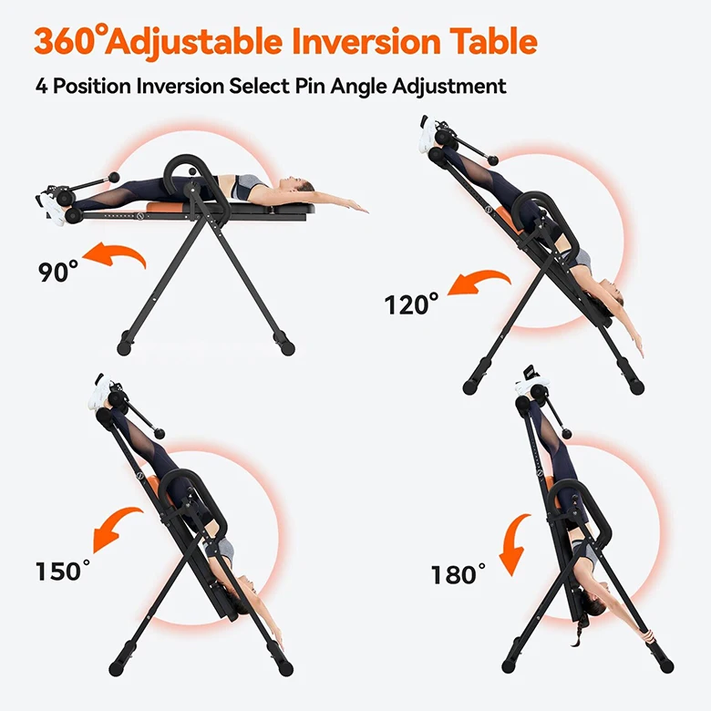 Factory 180 degrees Release Back Pain Relief Exercise Fitness Inverted Chair Adjustable Heavy Duty Inversion Table Fitness