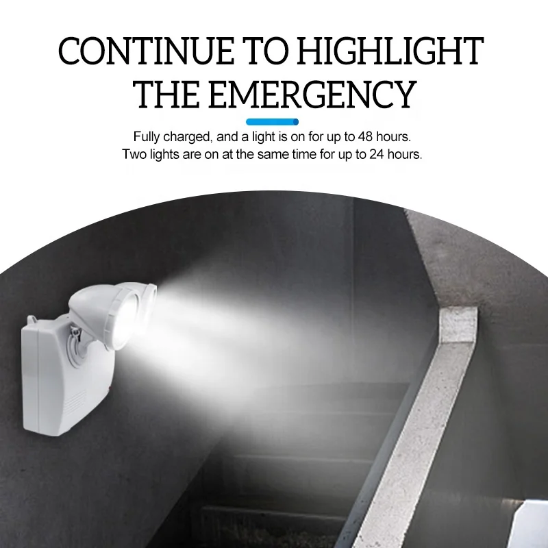 Настенный перезаряжаемый аварийный светильник высокой яркости автоматический для крыльца ночью вращающийся светодиодный двойной