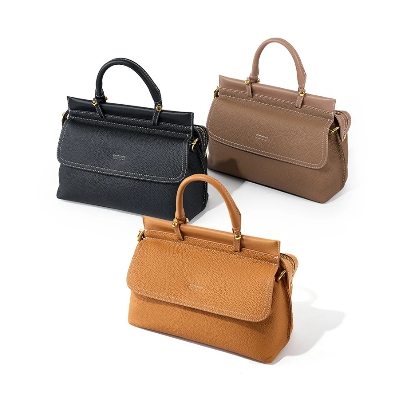 Bagsplaza  wholesale custom leather crossbody bag large capacity genuine leather crossbody bag