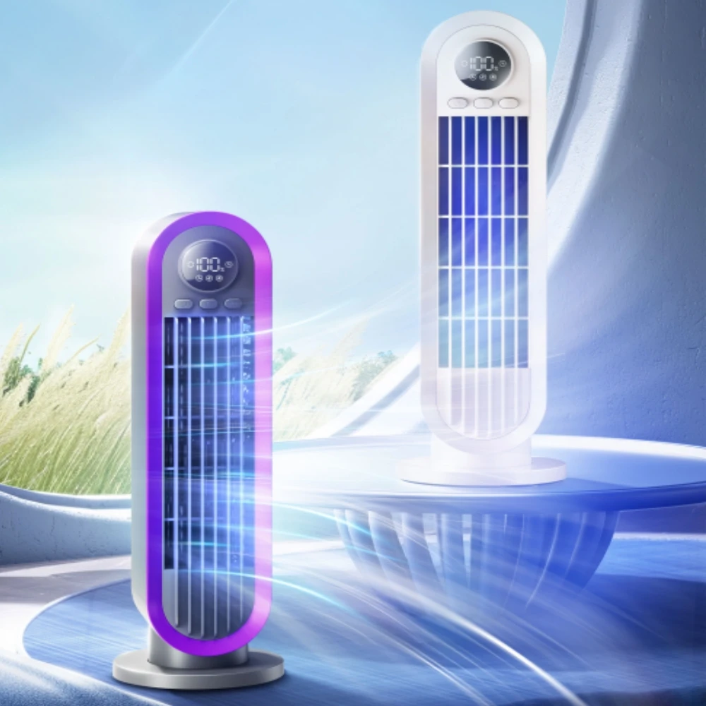 Household Home Office Oscillating Desk Table Air Cooler Rechargeable LCD Screen Display Desktop Tower USB Fans