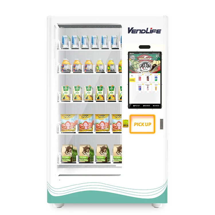 2024 Vegetable Fresh Fruit Egg Cake Elevator Vending Machine 21.5 Inch Touch Screen Vending Machine For Malls And Supermarkets