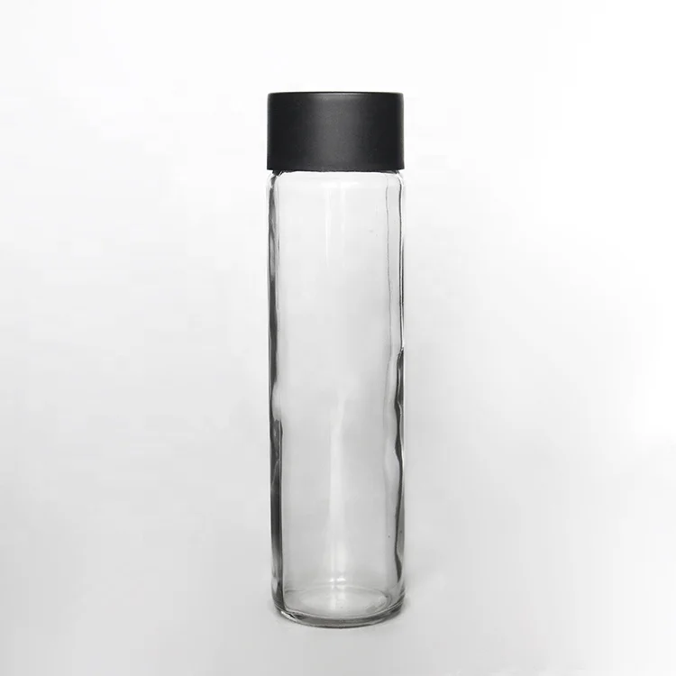 Стеклянная бутылка в стиле Voss стеклянные бутылки для сока с пластиковой круглой высококачественной тонкой бутылкой 500 мл нони яблочного напитков