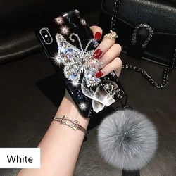 Роскошный женский Новый чехол для телефона из ТПУ с изображением бабочек и бриллиантов для iphone 13, 12, 11pro max, xs, 8 plus, защитный чехол для мобильного телефона