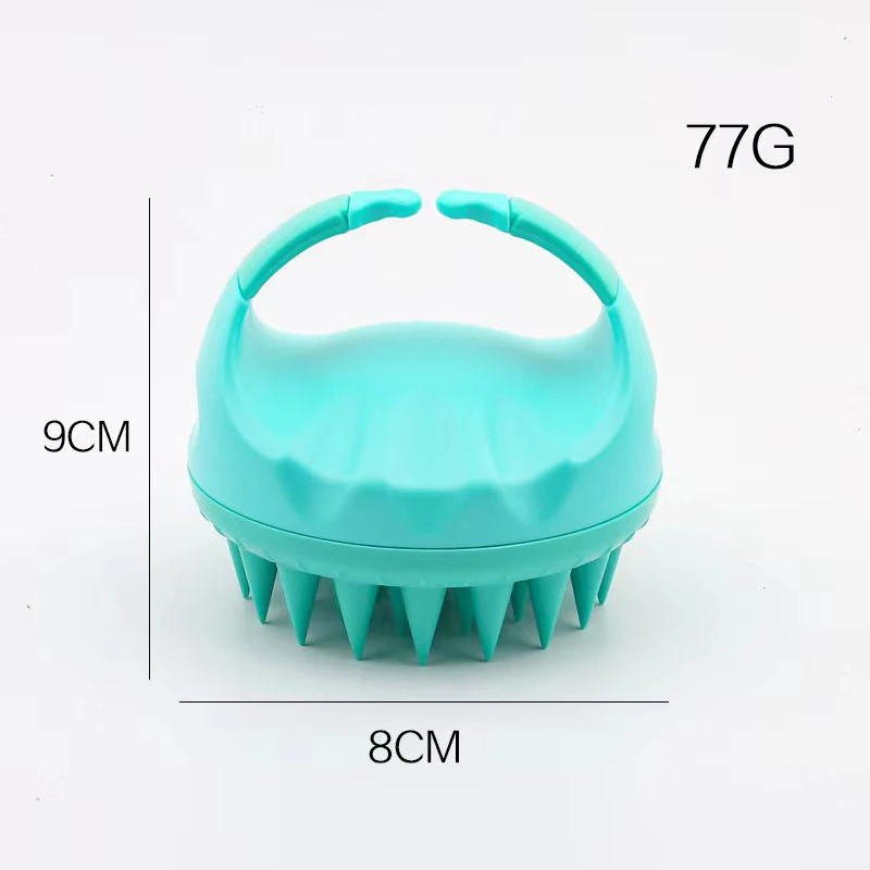 Silicone Round Head Massager Rabbit Handle Hair Washing Comb for Home Use Shampoo Scalp and Body Shower Hairbrush