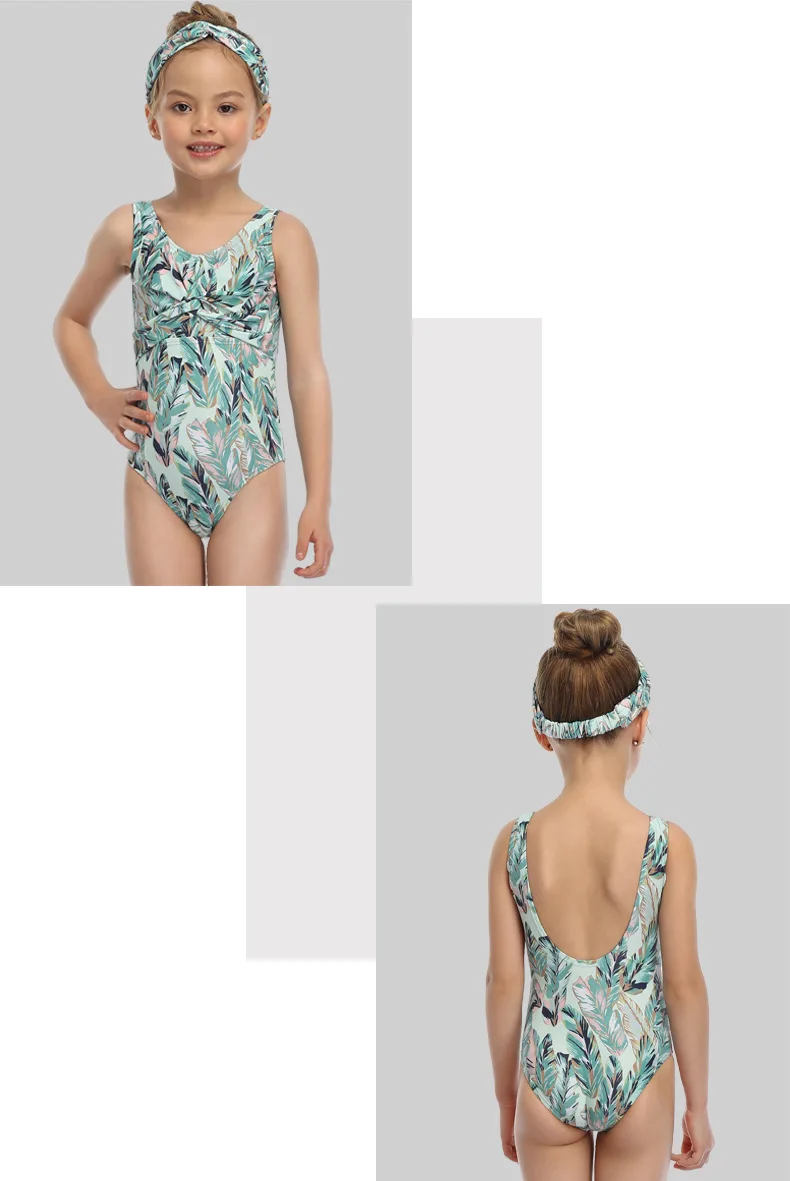 
2021 Hot Selling Girl One Piece Swim Suit Printed Bathing Suits Toddlers Kids Beach Wear 