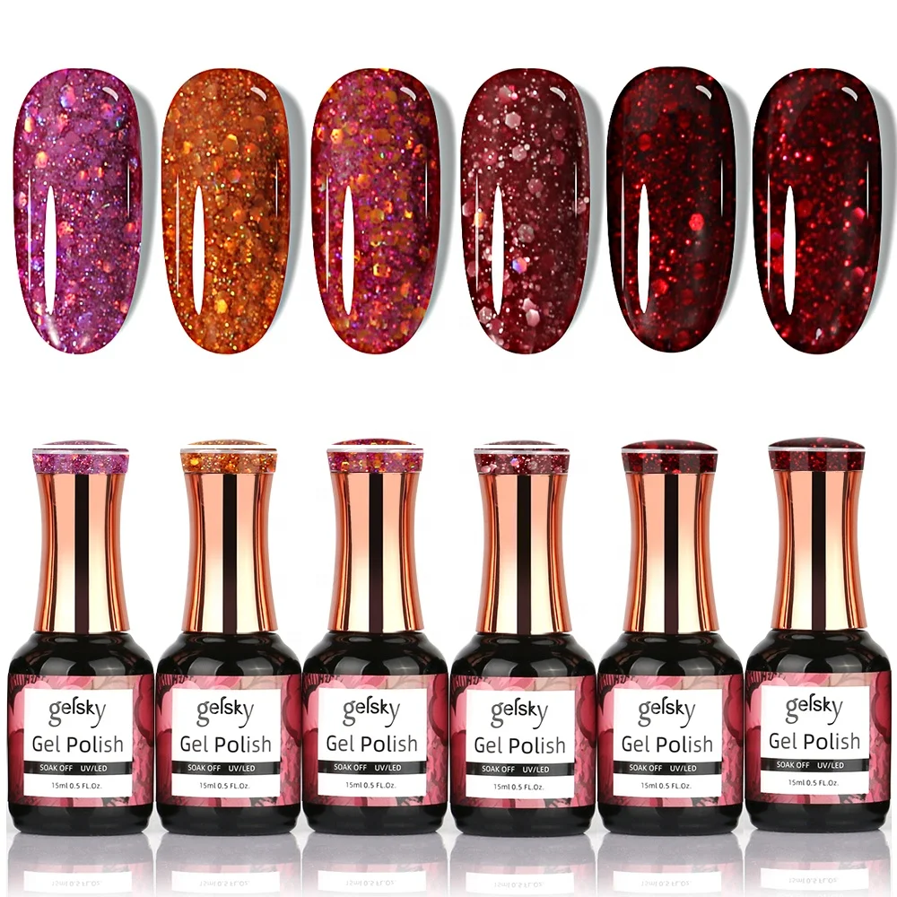 Gelsky Professional Soak Off Uv Gel Nail Polish Reflective Gel Nail Supplies Gel Polish