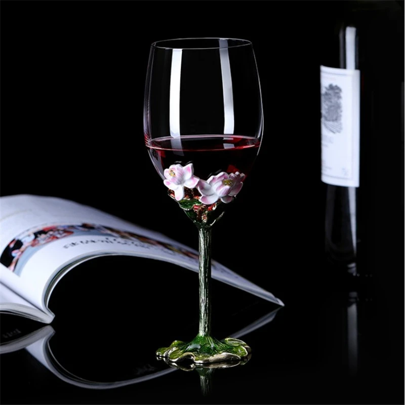 Promotional long stem wine glass set luxury wine glass set for gift