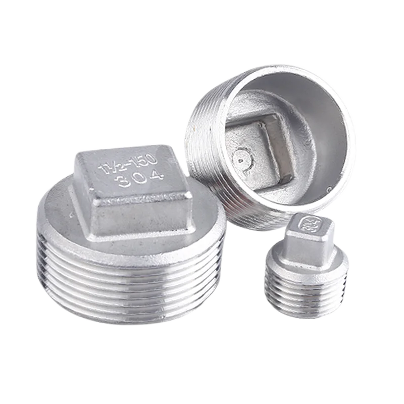 Good Quality stainless steel pipe fitting pipe cap water heating fittings pipes and and fittings Four corner plugs