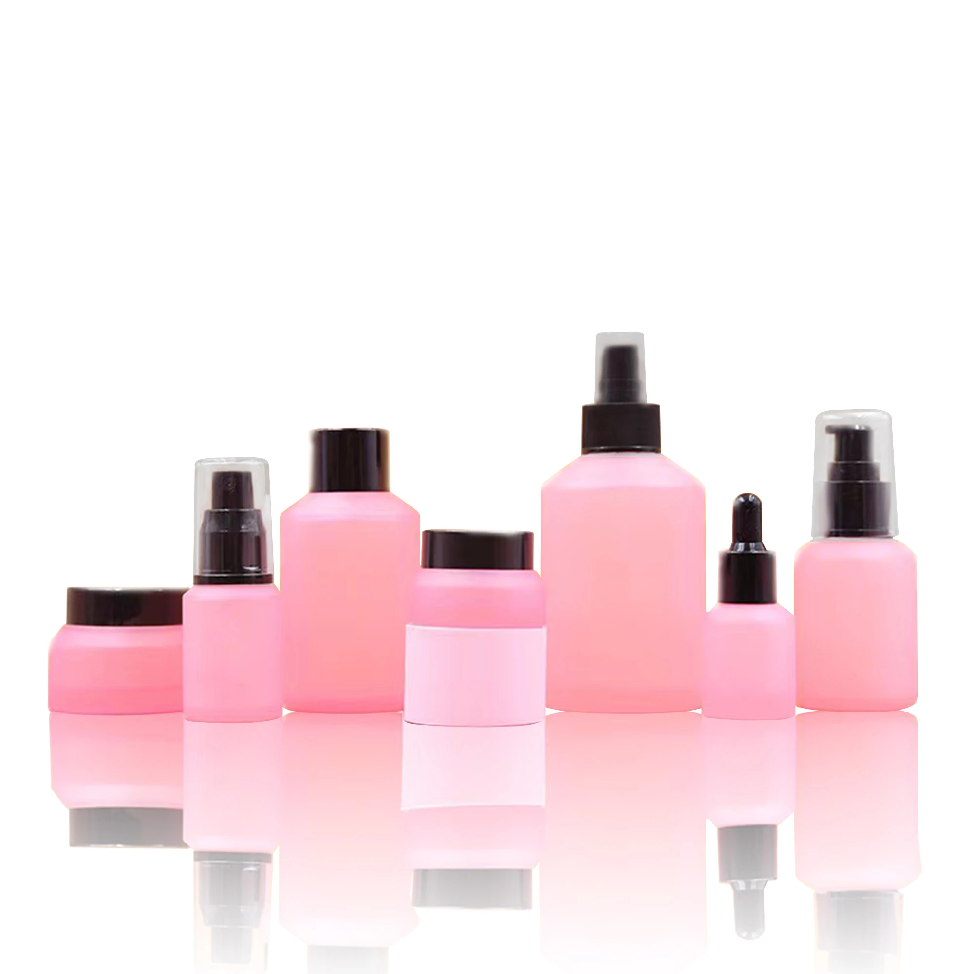 Cherry powder sand spray oblique shoulder flower water cream lotion dropper glass bottle