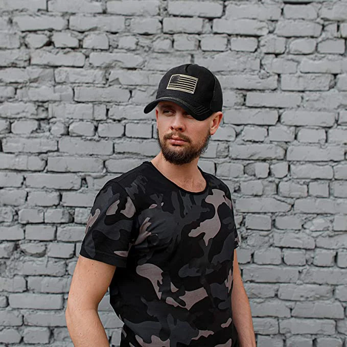 100% Cotton 5 Panel Anime 3D Army Backless American Flag For Men Adjustable Baseball Caps Purple Trucker Hats