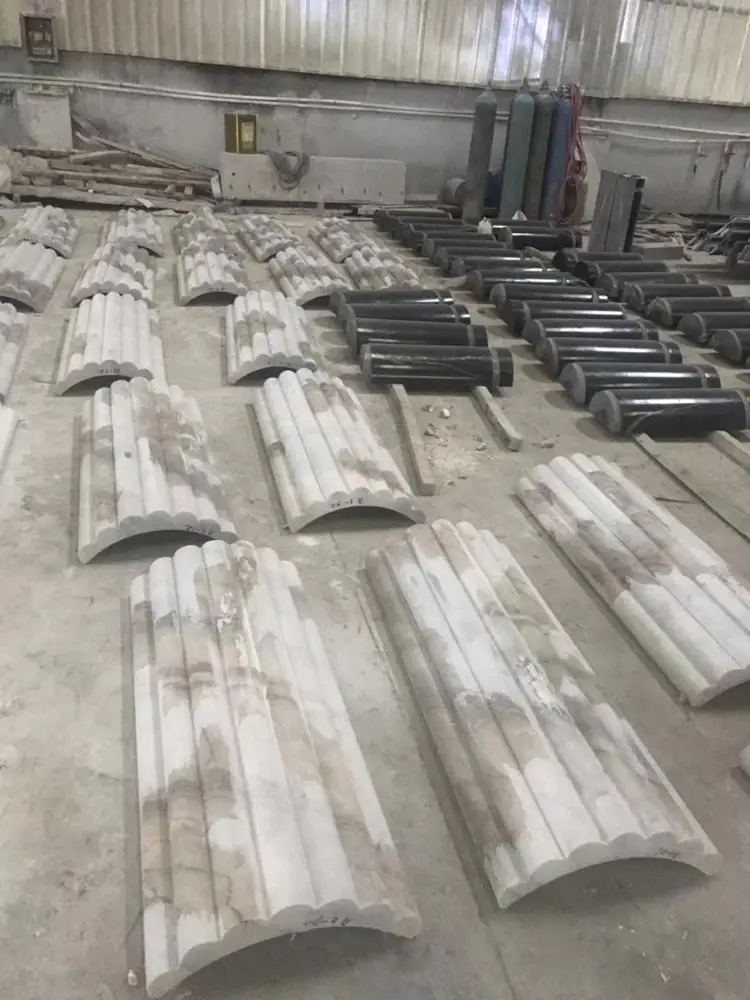 decorative cladding of corinthian marble columns for house