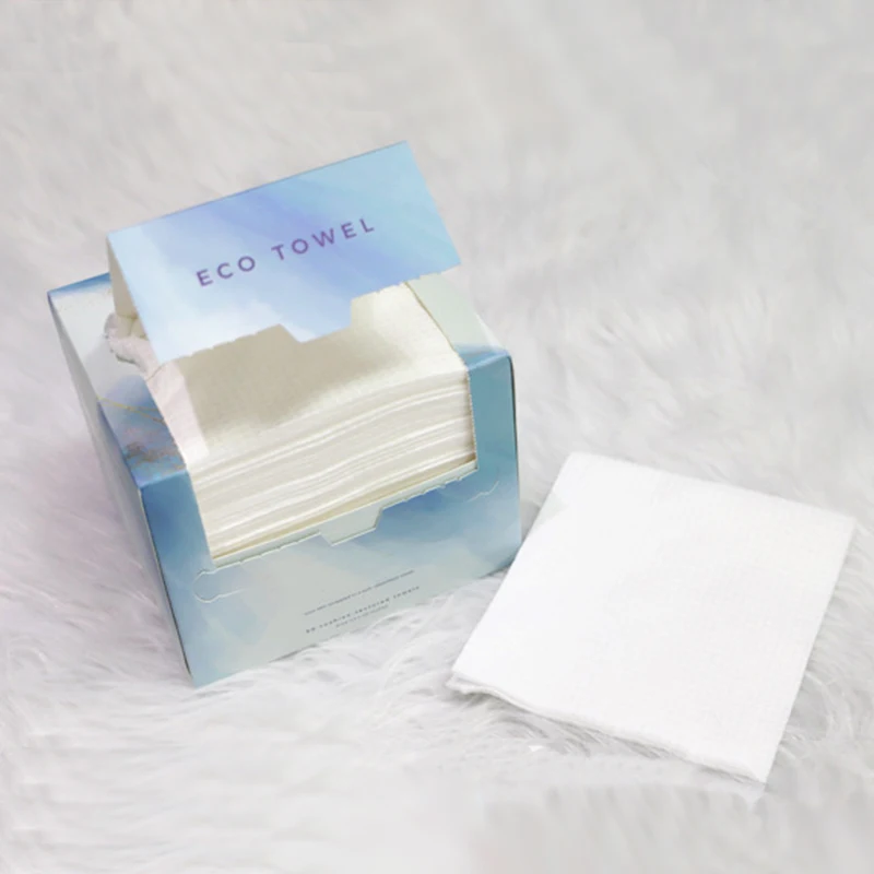 Soft Comfortable Eco-friendly Biodegradable Cotton Hand and Facial Wash, Dry Face Wipes Cleaning Towels Disposable Facial Towels
