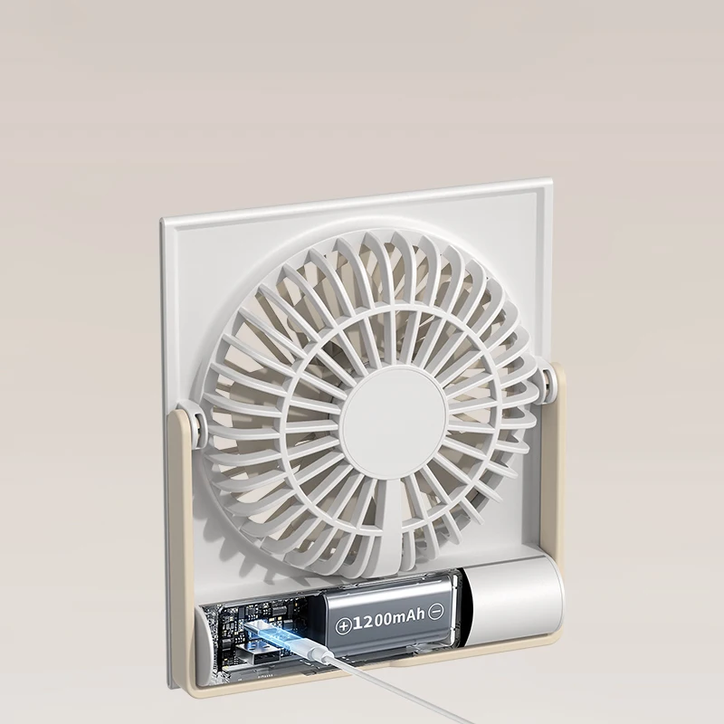 IMYCOO Low Voltage Rechargeable Folding Hanging Mini Table Fan OEM ODM Portable Square USB Desktop Fan Small Desk Fan