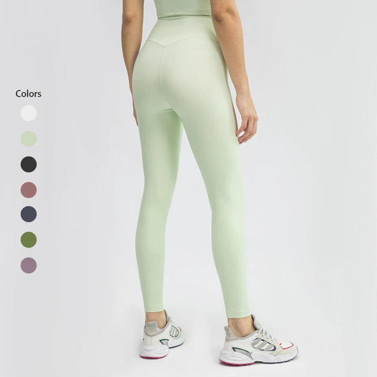 Good Quality Leggings Seamless Soft Ribbed High Waist Sport Winter Fitness Legging Yoga Pants