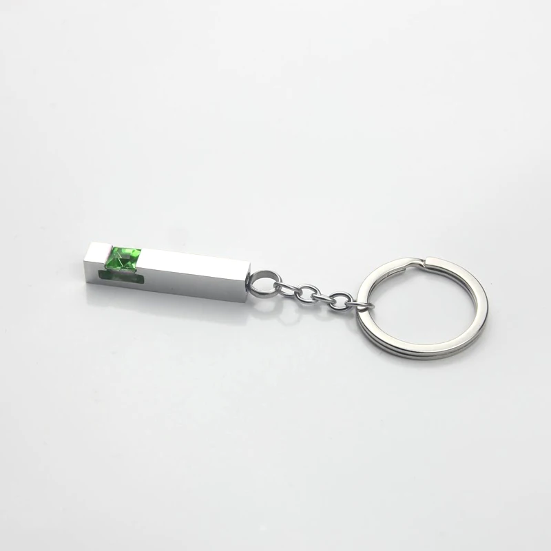 Square pillar Urn Keychain for Ashes Cremation Jewelry for Ashes Stainless Steel Ashes Key chain for Men Women Crystal Cremation