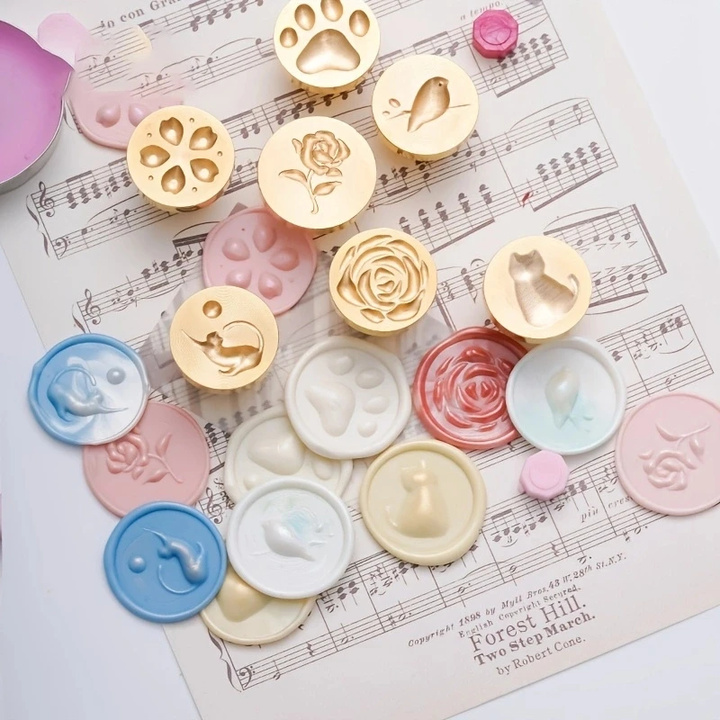 1pc 3d Cartoon Animal Wax Seal Stamp Head Cat Paw/Bird For Cards Letters Retro Scrapbooking Envelope   Invitation Accessories