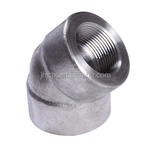ASME B16.11 высокого давления ASTM A234 углеродистая сталь 45 90 градусов резьбовые фитинги для труб