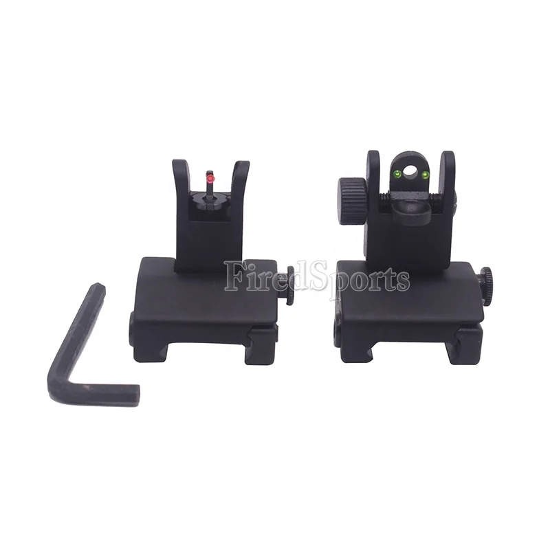 
Tactical AR15 fiber Flip up front and rear pop up iron sights AR 15 
