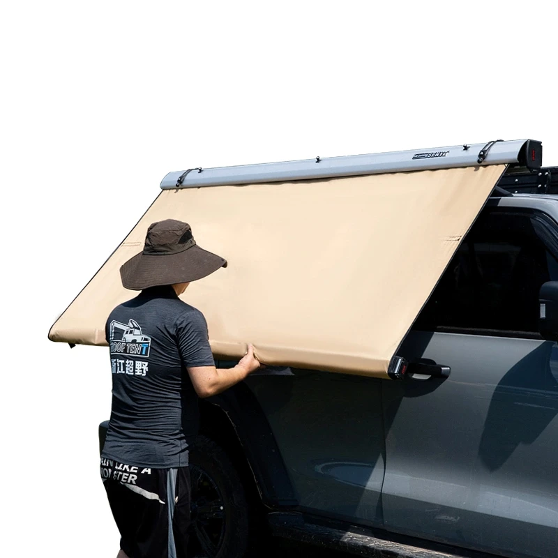 Retractable camping accessories suv car roof side box awning 4x4 4wd awning for camping