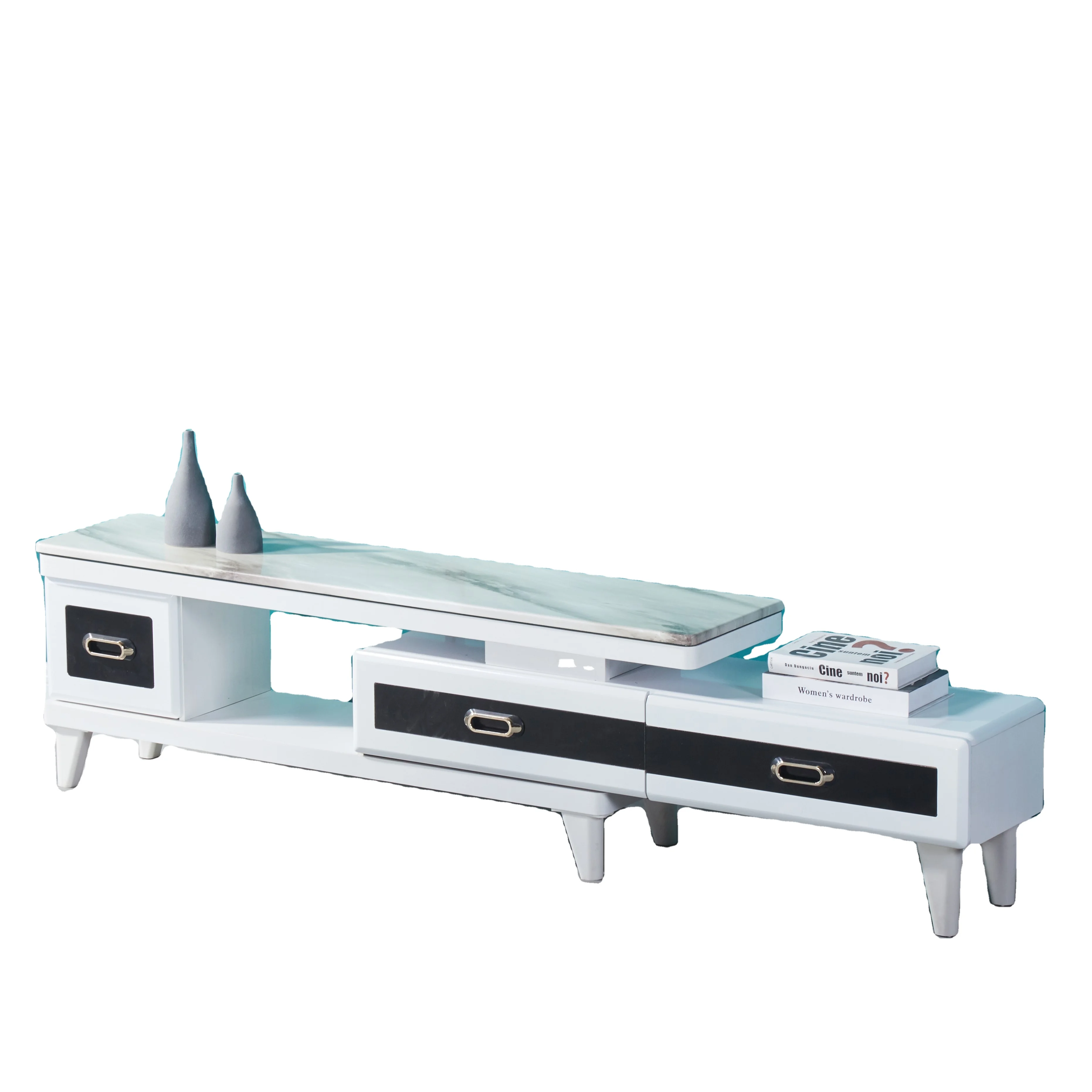 Лидер продаж с фабрики закаленное стекло/мраморная верхняя деревянная модная дизайнерская белая ДЕШЕВАЯ ТВ-тумба ящиками