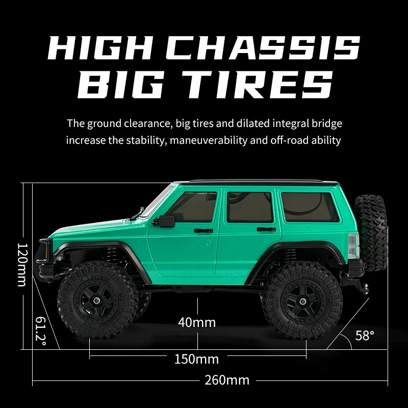 JiefanJJRC Cross border four-drive shock absorber full scale climbing remote control car simulation multi-terrain vehicle toy mo