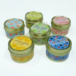 Custom Fruit Scented Candle Gift Set Soy Wax Making Candle in Tin for Home Decor Birthday
