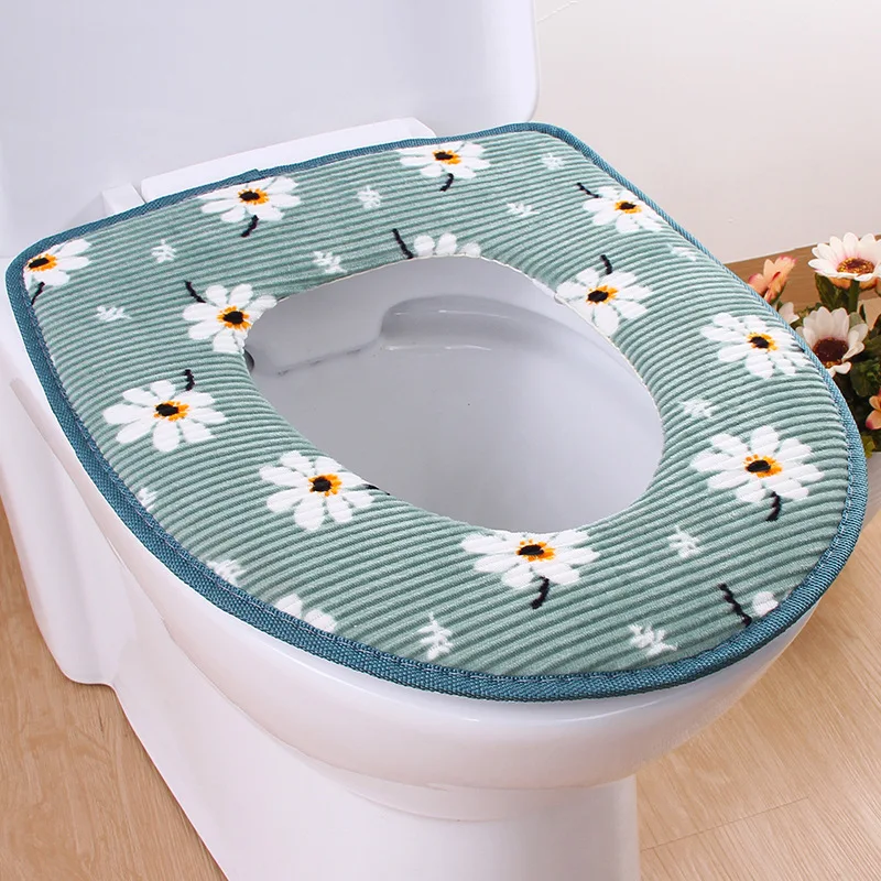Wholesale High Quality Bathroom Warm Toilet Seat Cover Washable Acrylic Plush Paper Cushion Cover with Zipper for Household Use