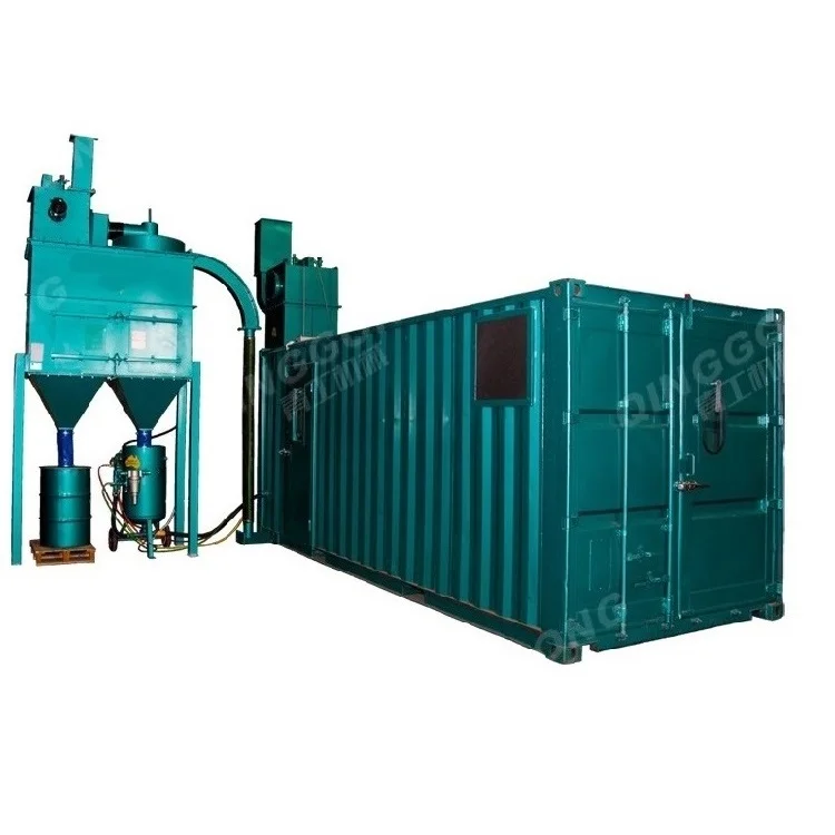 high quality large parts cleaning movable shipping container sandblasting room booth