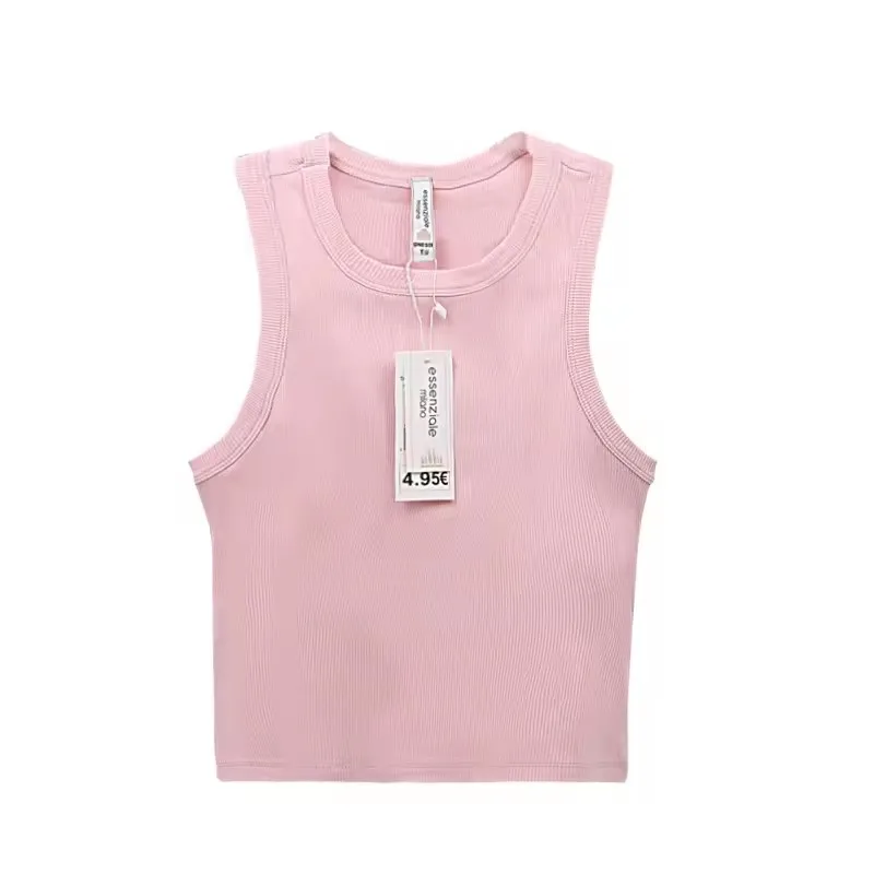 OEM Brand Seamless Rib Tank Top Custom polyester Fitness Crop Top for Women wholesale