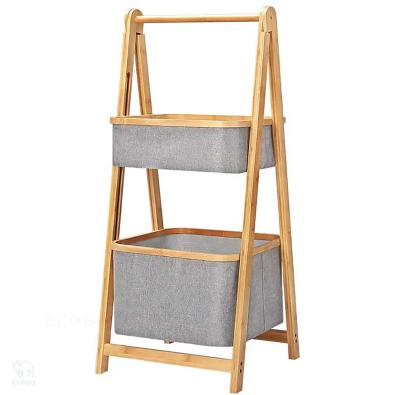 Free Delivery Bamboo Fabric Laundry Basket Storage Rack Oxford Cloth Cotton and Linen for Clothing and Home Use
