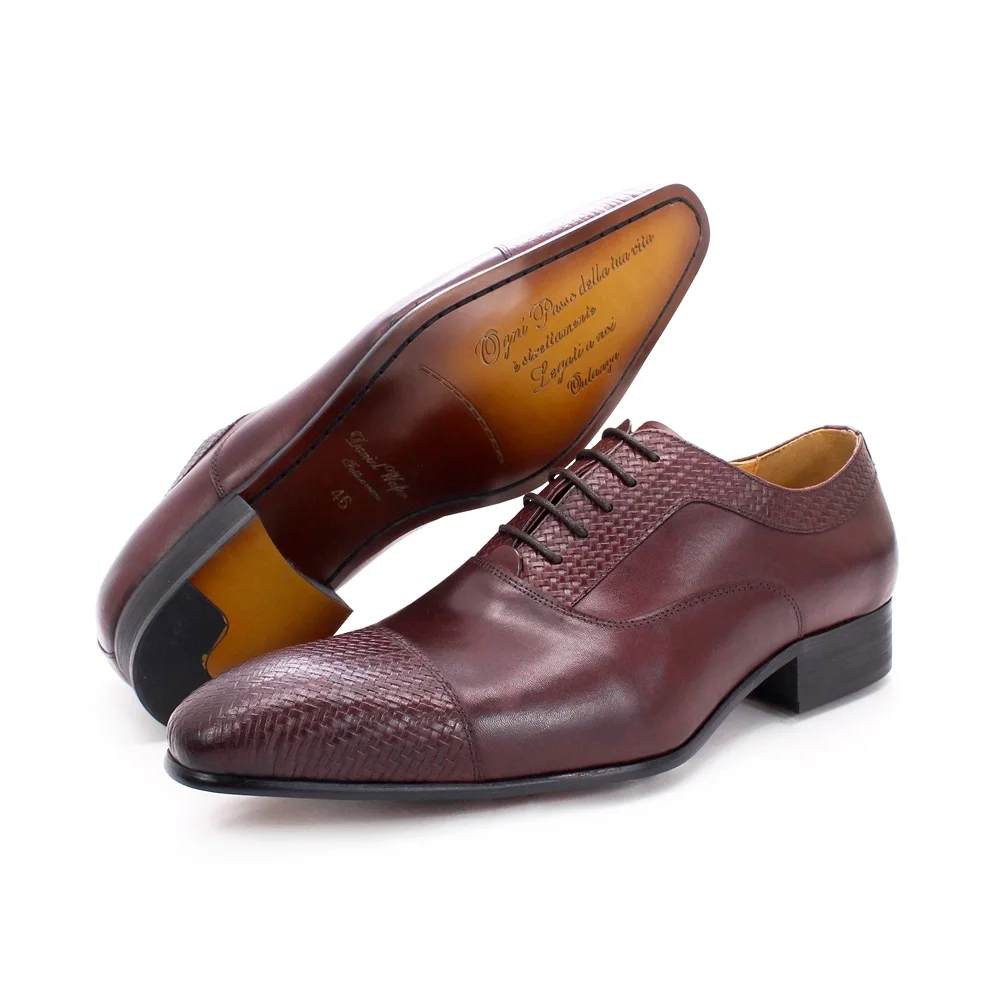 Wholesale Handmade Leather Shoes Men Office Lace Up Formal Dress Shoes