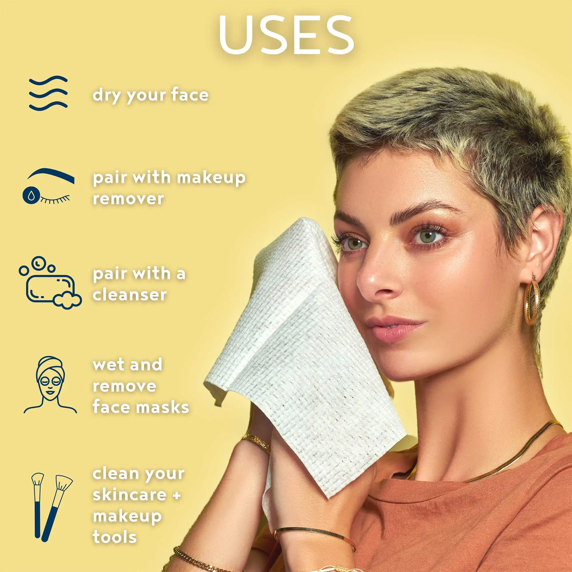 100% Biodegradable Plant Based Lint-free Gentle Soft Skin Cleaning Towels for Face Sensitive Skin Care