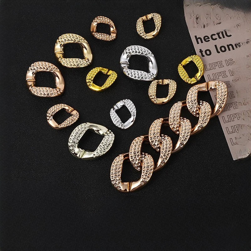 Plastic acrylic drilling diamond chain 34*40mm Open buckle uv Electroplated resin chunky chain glasses diy Key bag connecting