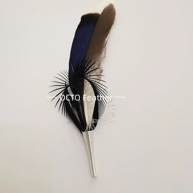 Luxury Decorative High Quality Goose Duck Guinea Feather Trim For Fedora Hats Feather Picks