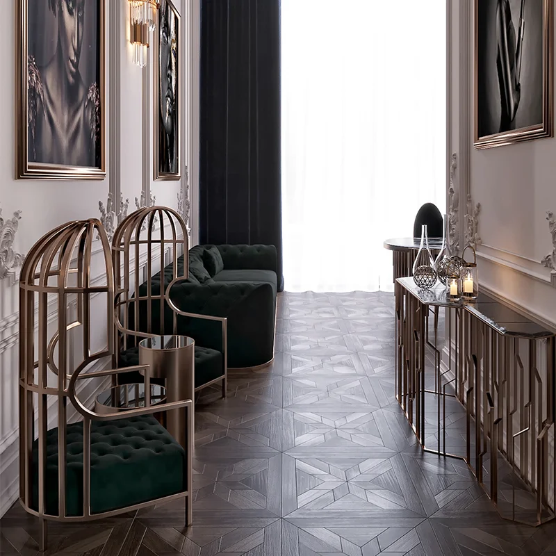 Tufted velvet half round curved customized sitting furniture couches luxury living room sofas set