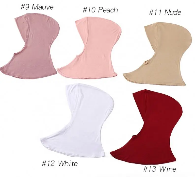 Wholesale New Jersey Cotton Solid Color Malaysia Underscarf Undercap Ninja Muslim Over Neck Inner Hijab Caps For Women