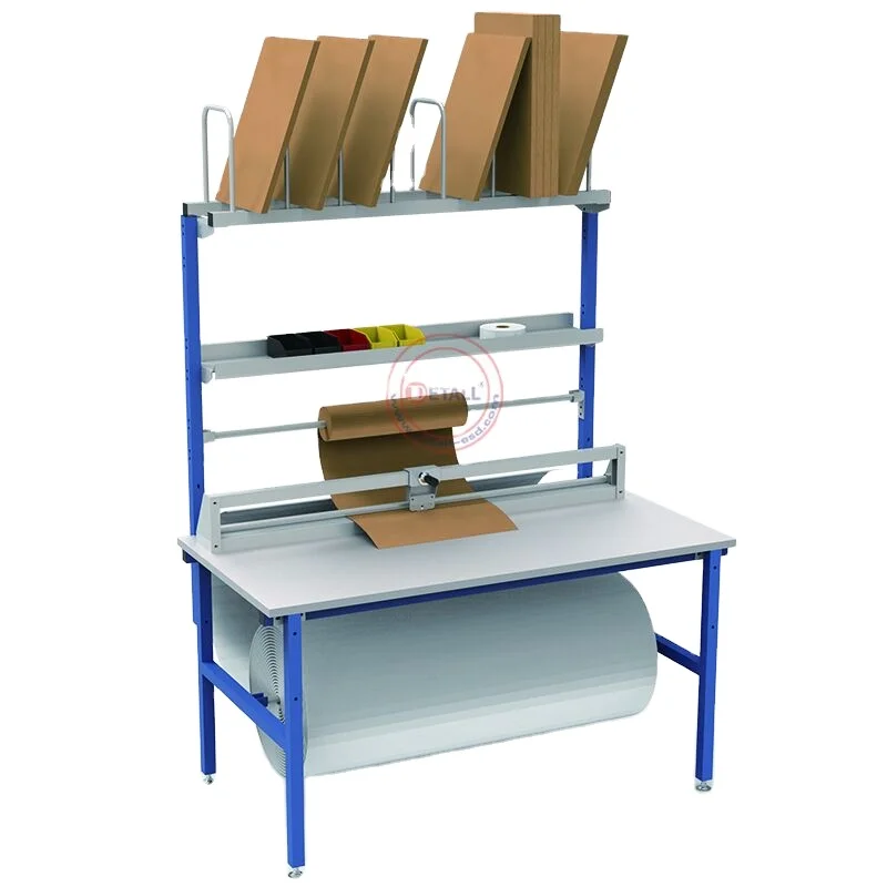 ESD packing workstation packaging work bench for workshop with paper roller