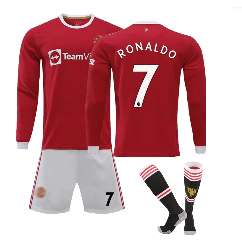 Football Club Red Long Sleeve Men Soccer Tracksuit Football Uniform Football Jersey