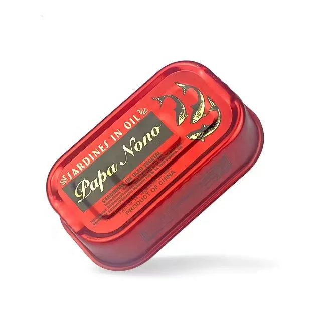 custom printed 2PC tinplate Empty Food Tin Can for Sardine Fish Canning