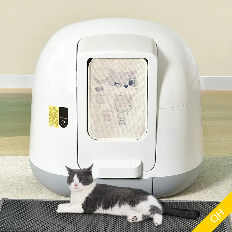 Wholesale White Plastic Smart Cat Toilet Fully Enclosed Automatic Cat Litter Box
