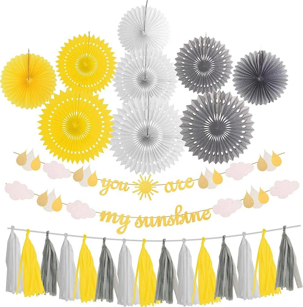 UMISS Bachelorette Party Dekorations,  Bridal Shower Decoration Kit You Are My Sunshine Banners Paper Fan OEM