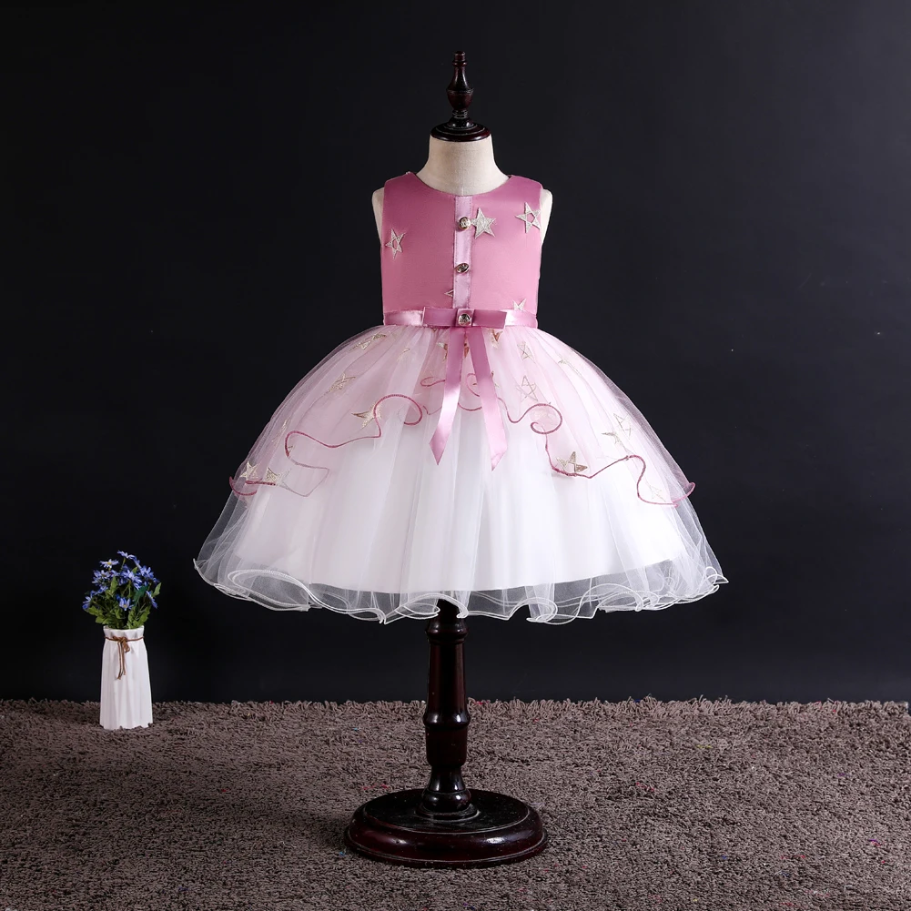High quality Drop shipping Summer Dress for Children Party Wedding Dress Elegant Princess Vestidos Flower Girls Dress