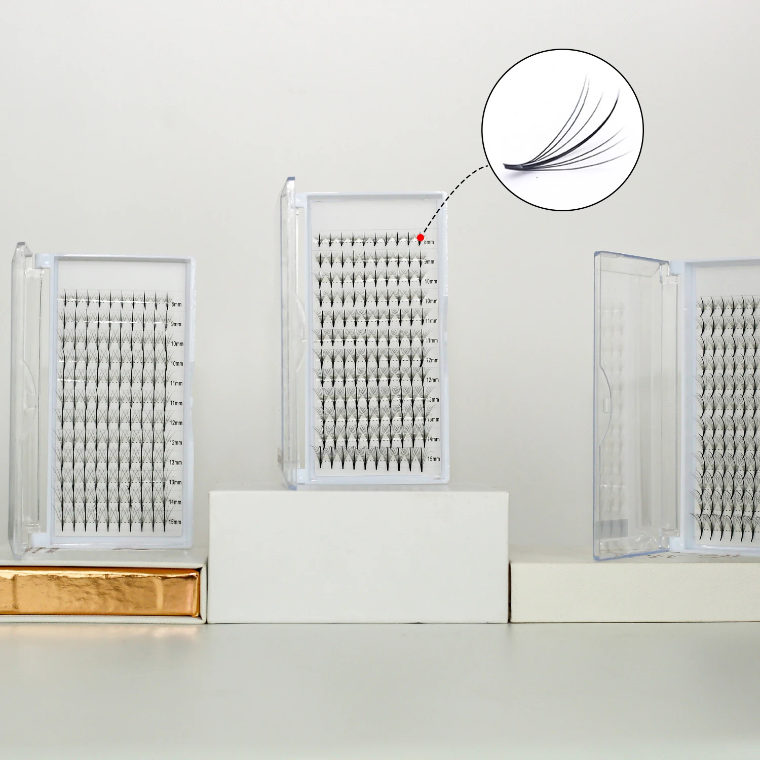 Faux Mink Eyelash Extensions Premade Volume Fans Spike Eyelash Extensions Lashes with Spikes Korea PBT Fiber,synthetic Hair