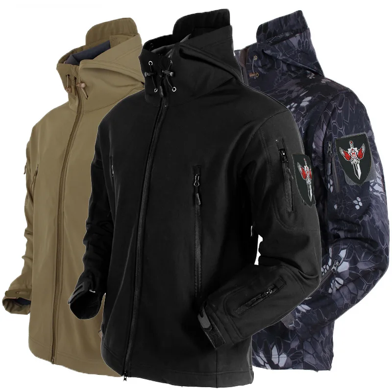 Nylon Windproof Men Quick Dry Soft Shell Jacket Tactical Jacket military Outdoor Hiking Shark Jackets