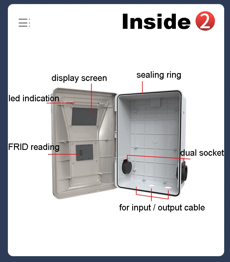 EV Charger Box Supply 7KW EV Car Charging Station Wall Mounted Electric EV Car Charger Case Cover for PCBA