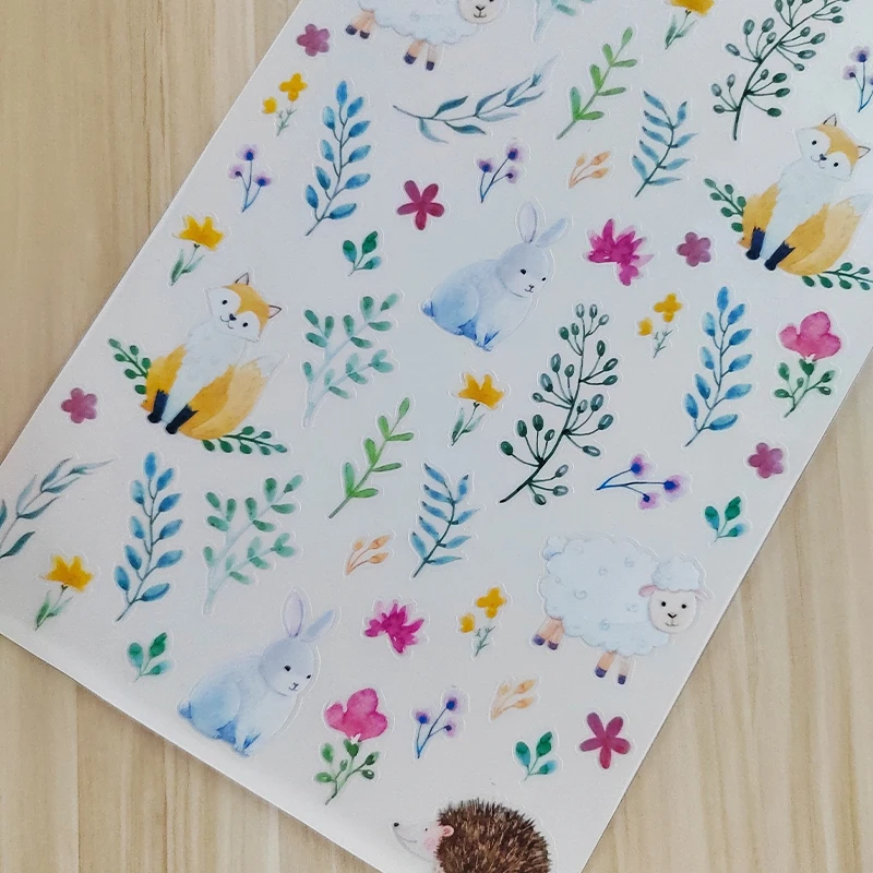 Cute Cartoon Rabbit and Fox Flower Wall Stickers Home Decoration Items for Design Unique and Stylish