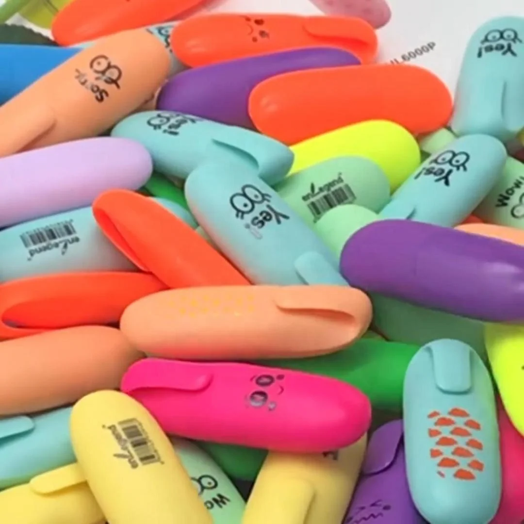 Mini Neon Highlighters: Pocket-Sized Brilliance, 6 Vibrant Colors, Perfect for School, Office, and Home