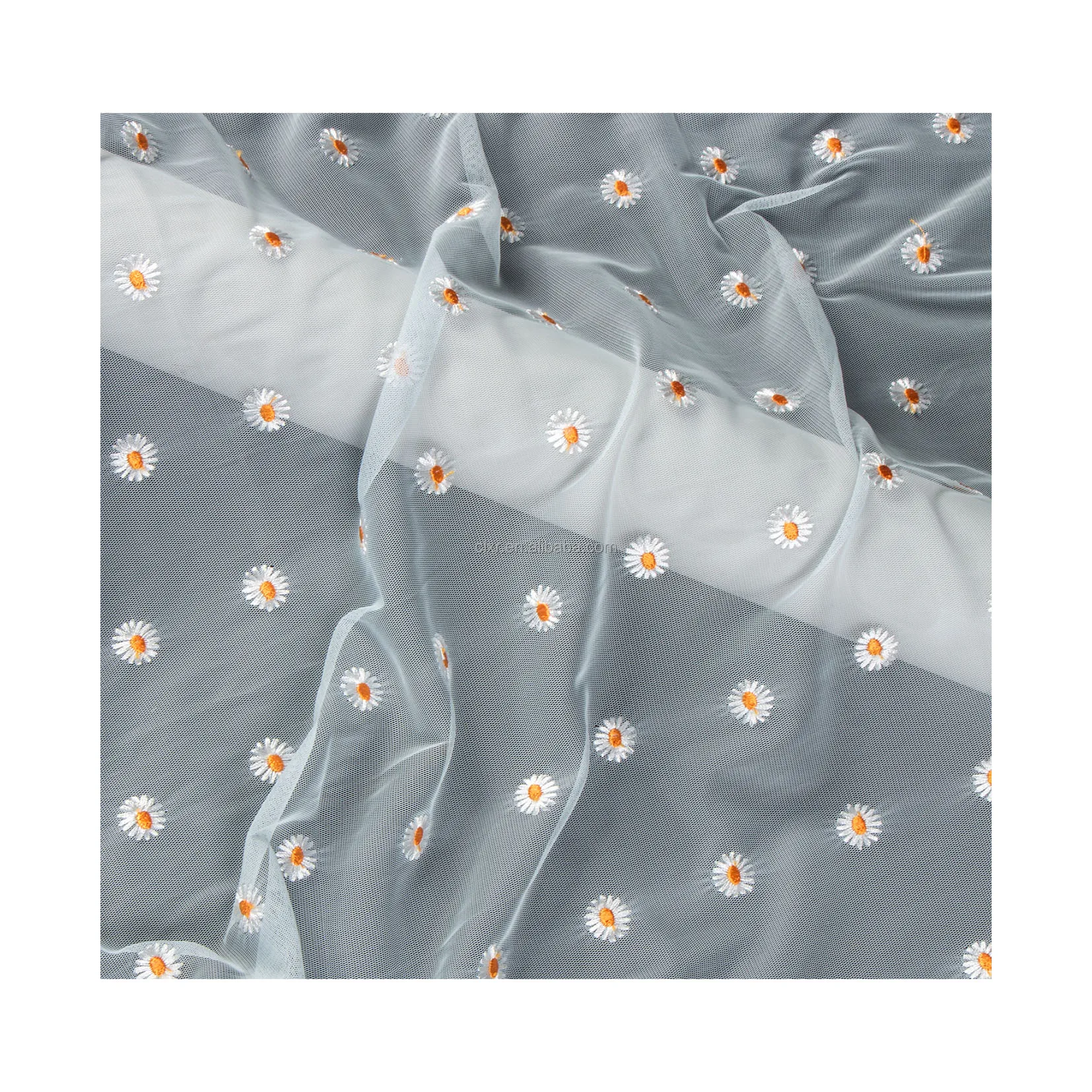 Tulle Net Jacquard Embroidery Fabric Multi-Color Polyester Mesh Wedding Dress Tulle Printed