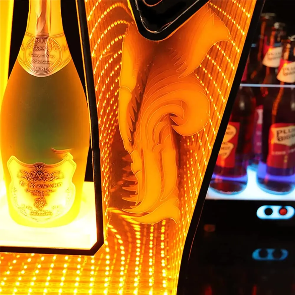 Custom Acrylic Champagne Wine Rack Crown Appearance VIP Service Bottle Presenter for wholesale