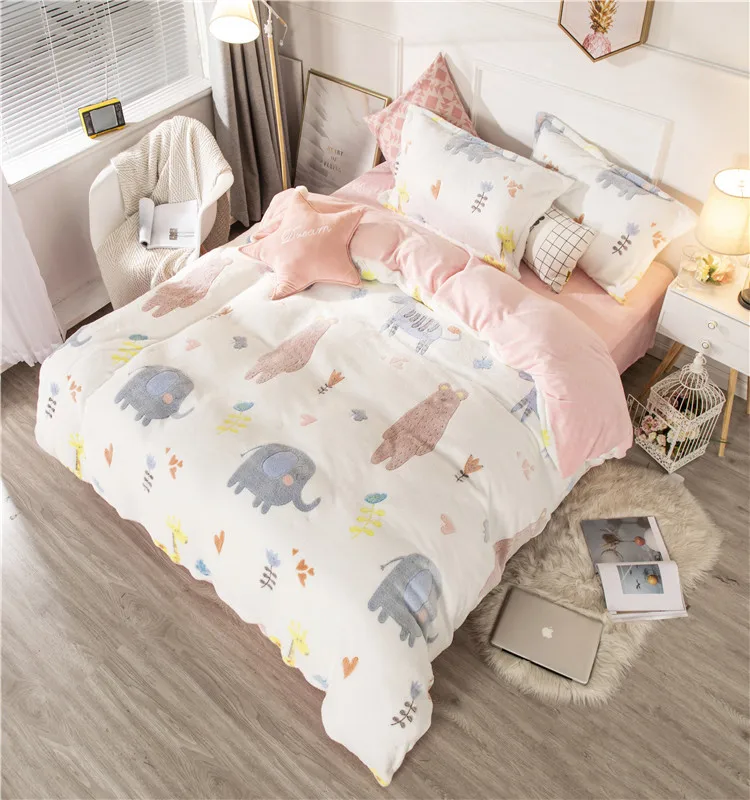 100% cotton bedsheets printed bed sheets cartoon  bedding sets from guangzhou factory